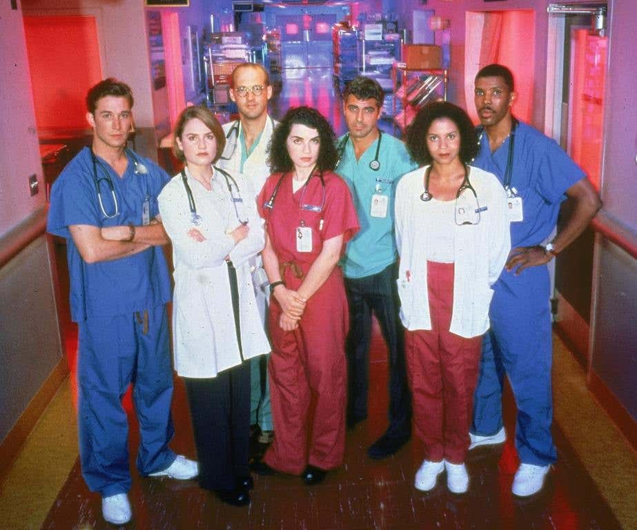 Noah Wyle, Sherry Stringfield, Anthony Edwards, Julianna Margulies, George Clooney, Gloria Reuben and Eriq La Salle