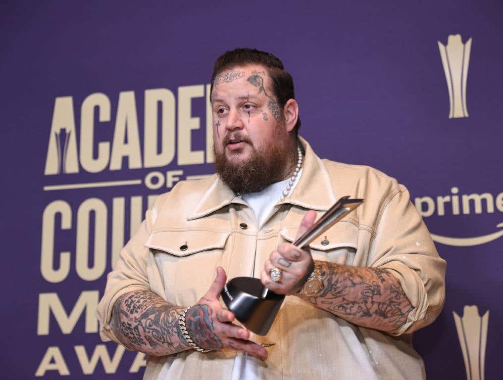 Jelly Roll, winner of the Music Event of the Year award for "Save Me," poses in the press room during the 59th Academy of Country Music Awards. Jellyroll, The Band, Drops Lawsuit Against Jelly Roll