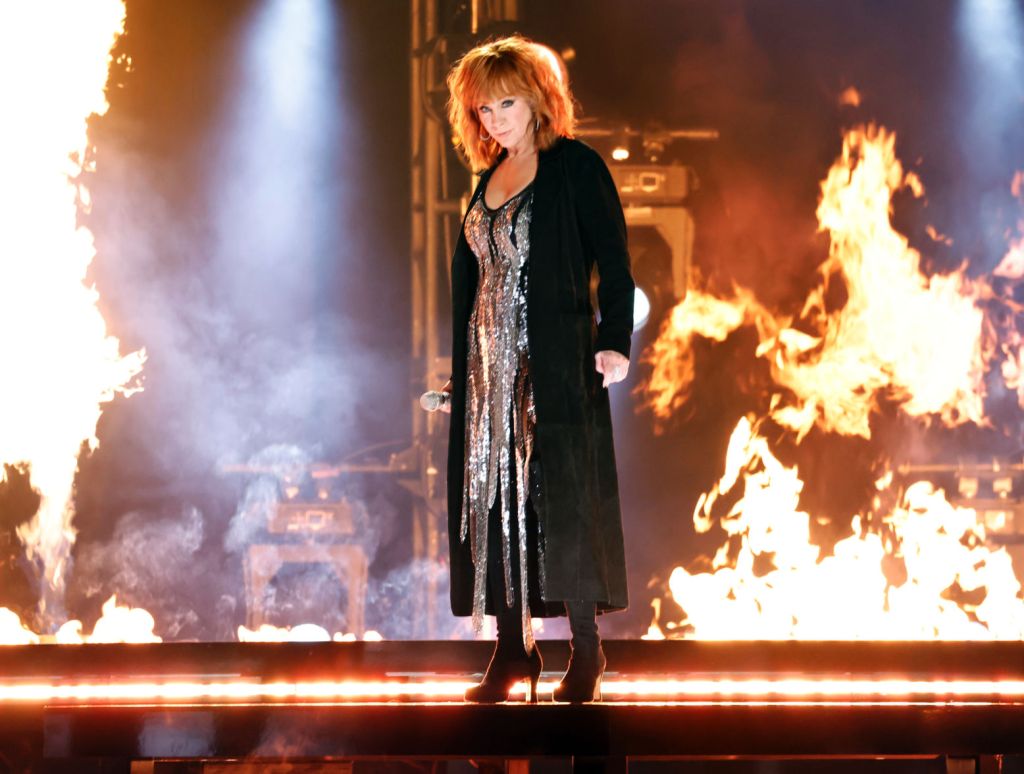 Reba performing at the 2024 ACM Awards in Texas. 